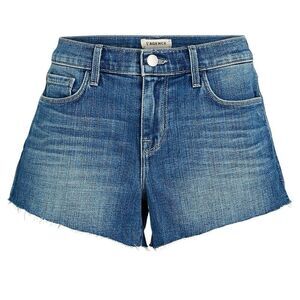 L'AGENCE Mid Rise Audrey Cut-Off Denim Shorts color Lancaster wash size 28 NWT